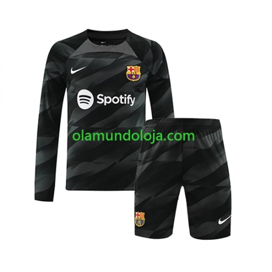 Camisola FC Barcelona Guarda-redes Criança Equipamento Segundo 2023-2024 Manga Comprida